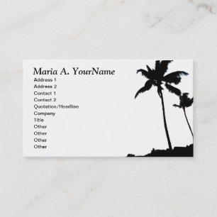 Tropical Palm Tree Black and White Business Card