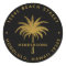 Tropical Palm Tree Black & Gold Return Address