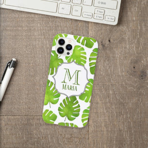 Tropical Palm Tree Botanical Monogram Personalise  iPhone 13 Case