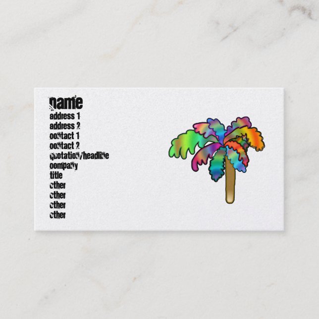 Tropical Palm Tree Business Card (Front)
