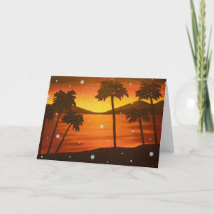 Tropical Palm Tree Christmas Card