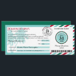 Tropical Palm Tree Christmas Gift Boarding Pass Invitation<br><div class="desc">Boarding Pass Travel Design to a tropical destination with Palm Trees. Fun festive colours in Red, Green and Mint Green. A fun way to surprise someone special with a trip. Check out my shop for other locations. For enquiries about custom design changes by the independent designer please email paula@labellarue.com BEFORE...</div>