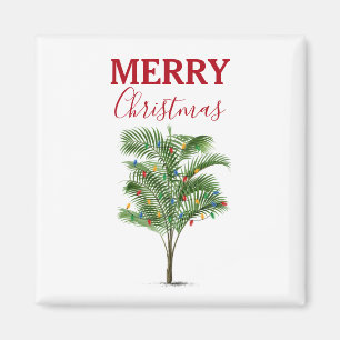 Tropical Palm Tree Christmas Tree Holiday Magnet