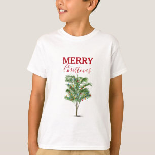 Tropical Palm Tree Christmas Tree Holiday T-Shirt