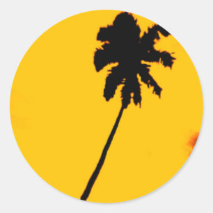 Tropical Palm Tree Classic Round Sticker