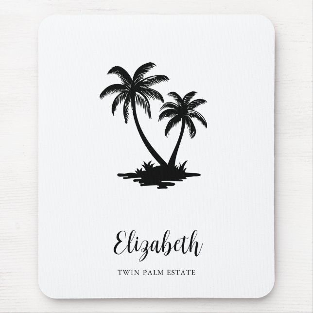 Tropical Palm Tree Coastal Personalized Mouse Pad (Front)