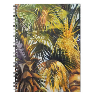Tropical Palm Tree Colorful Original Painting Notebook