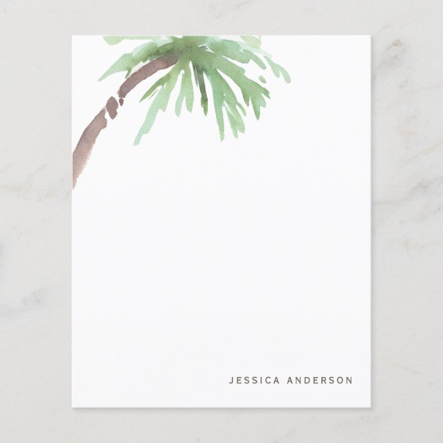 Tropical Palm Tree Custom Paper Sheet (Front)