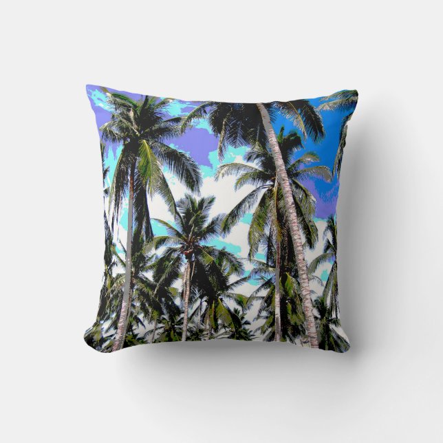 Tropical Palm Tree Design Cushion (Front)