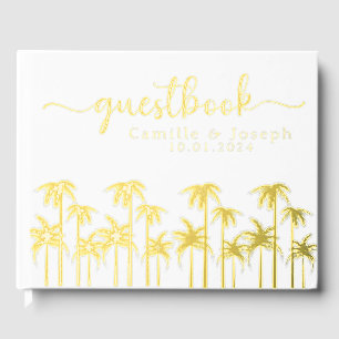 Tropical Palm tree destination wedding guestbook