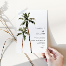 Tropical Palm Tree Destination Wedding Invitation