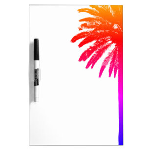 Tropical palm tree dry erase board with pen