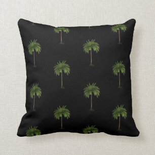 Tropical Palm Tree Elegant Black Modern Cushion