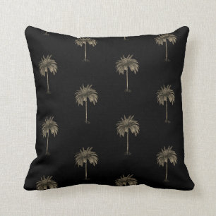 Tropical Palm Tree Elegant Black Modern Stylish Cushion
