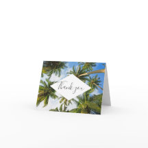 Tropical Palm Tree Florida Beach Wedding Thank You