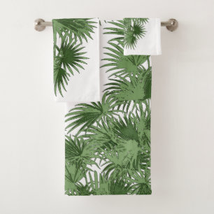 Tropical Palm Tree Fronds Islands Bath Towel Set