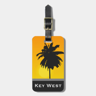Tropical Palm Tree Golden Sunset Key West Custom Luggage Tag