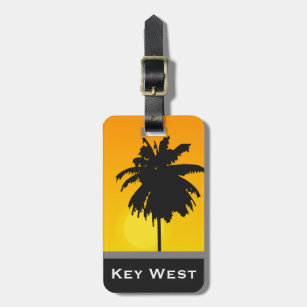 Tropical Palm Tree Golden Sunset Key West Custom Luggage Tag