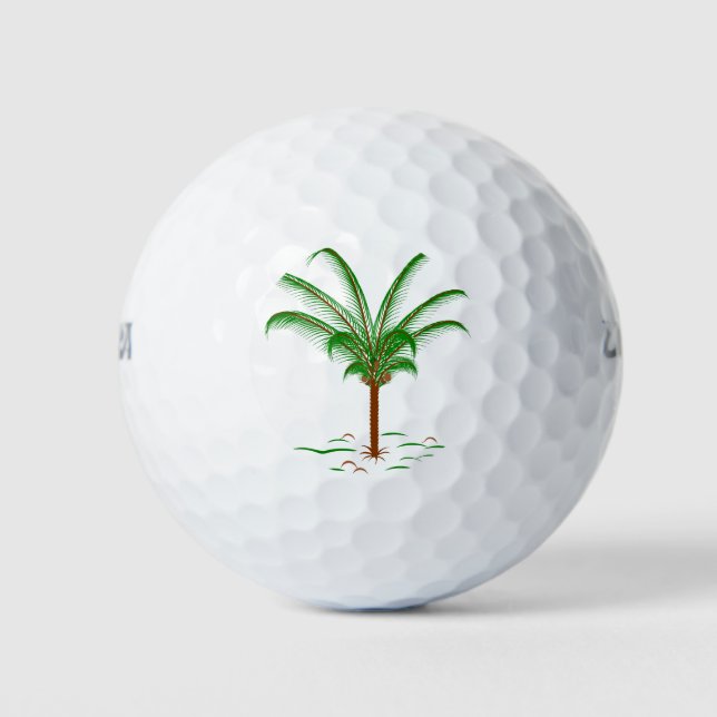 Tropical Palm Tree Golf Balls (Front)