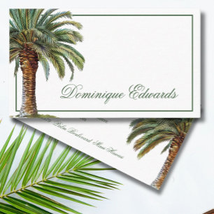  Tropical Palm Tree Green Chic Professional   Business Card