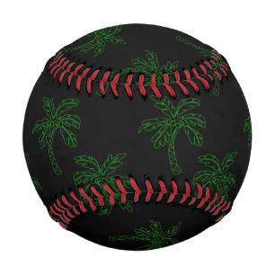 Tropical Palm Tree Green Contour Summer Vibes Art Baseball