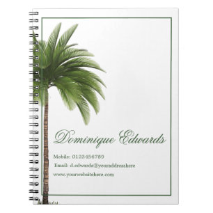 Tropical Palm Tree Green Stylish Professional Notebook