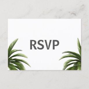 Tropical Palm Tree Green Wedding RSVP Invitation