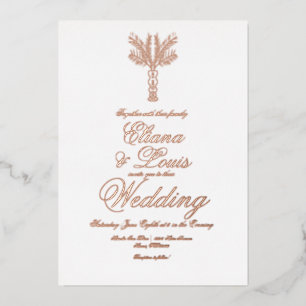 Tropical Palm Tree Hand Drawn Wedding Pressed 