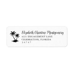 Tropical Palm Tree Home Return Address Label