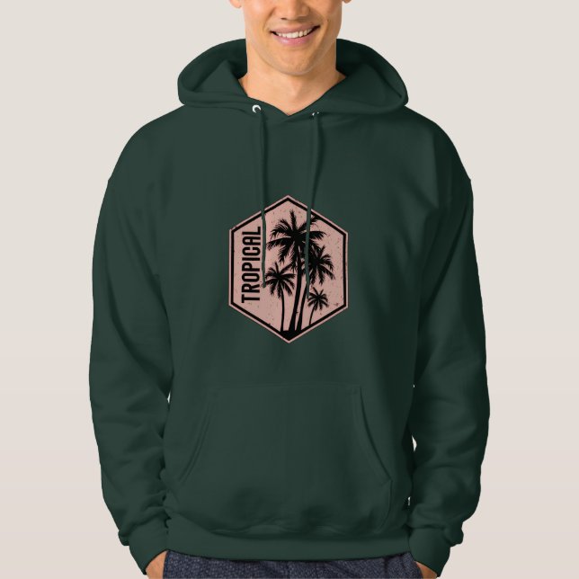 "Tropical Palm Tree Hoodie – Relaxed Island Vibes" (Front)