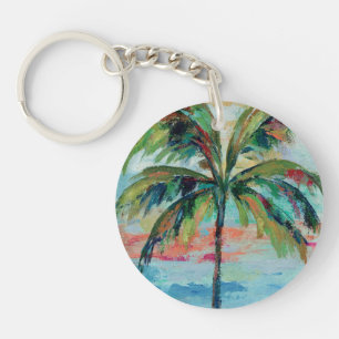 Tropical   Palm Tree Key Ring