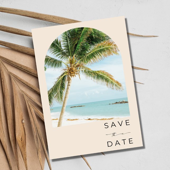 Tropical Palm Tree Key West Beach Wedding  Save The Date (Tropical Palm Tree Key West Beach Wedding Save The Date)