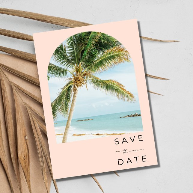 Tropical Palm Tree Key West Beach Wedding  Save The Date (Tropical Palm Tree Key West Beach Wedding Save The Date)