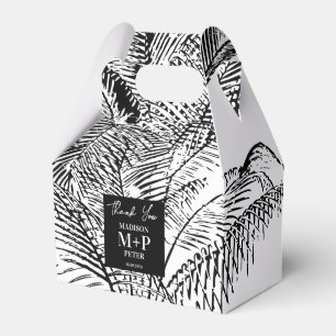 Tropical Palm Tree Leaves Abstract Beach Weddings Favour Box