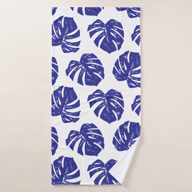 Tropical palm tree leaves pattern bath towel (Bath Towel)