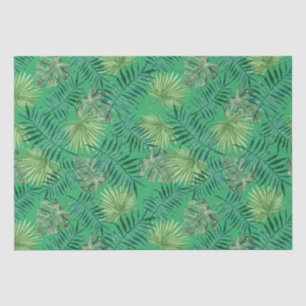 Tropical Palm Tree Leaves Pattern Green Tissue Paper