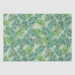 Tropical Palm Tree Leaves Pattern Green Tissue Paper