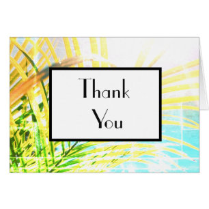 Tropical Palm Tree Leaves Thank You Greeting Card