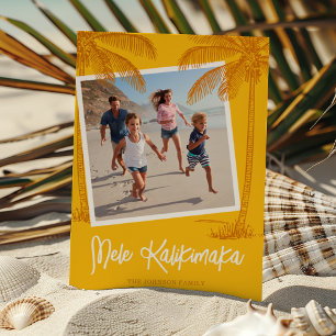Tropical Palm Tree Mele Kalikimaka Photo Holiday Card