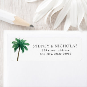 Tropical Palm Tree Minimal Wedding Return Address Label