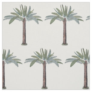 Tropical Palm Tree Motif on Any Custom Colour Fabric