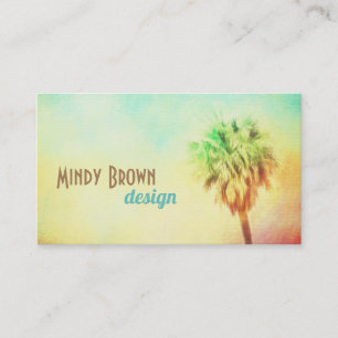 tropical palm tree nature art custom double sided business card