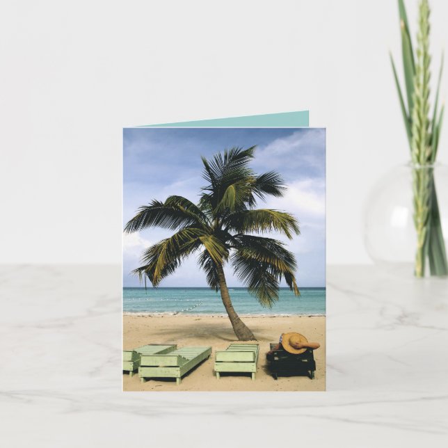 Tropical Palm Tree Note Cards (Front)