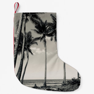 TROPICAL PALM TREE ON THE BEACH SMALL CHRISTMAS STOCKING