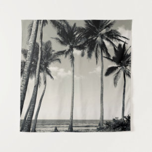 TROPICAL PALM TREE ON THE BEACH TAPESTRY
