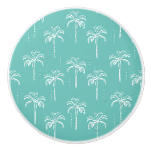 Tropical Palm Tree Pattern Ceramic Knob