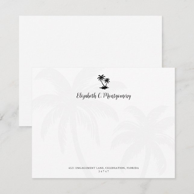 Tropical Palm Tree Personalized Card (Front/Back)