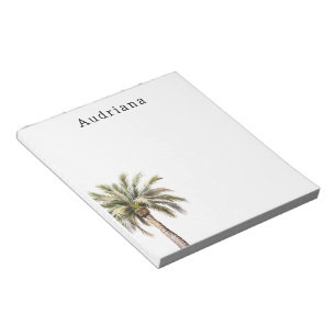 Tropical Palm Tree Personalized Name Notepad