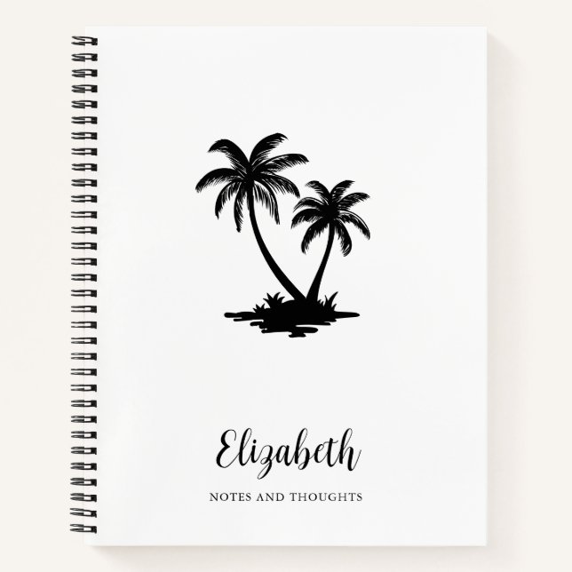 Tropical Palm Tree Personalized Notebook (Front)