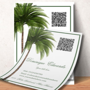 Tropical Palm Tree QR Code Stylish  Flyer